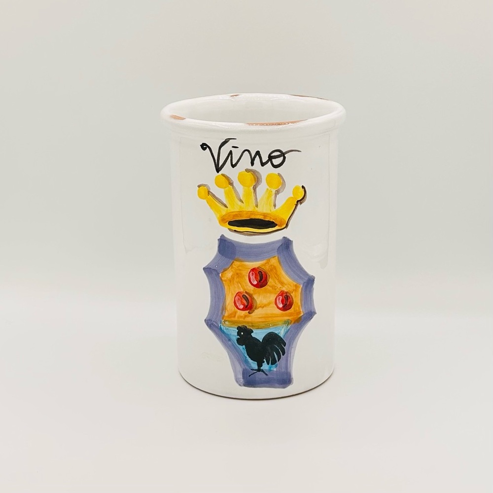 Vietri Italian Wine Cooler Featuring the Traditional "Rooster of Fortune" Design